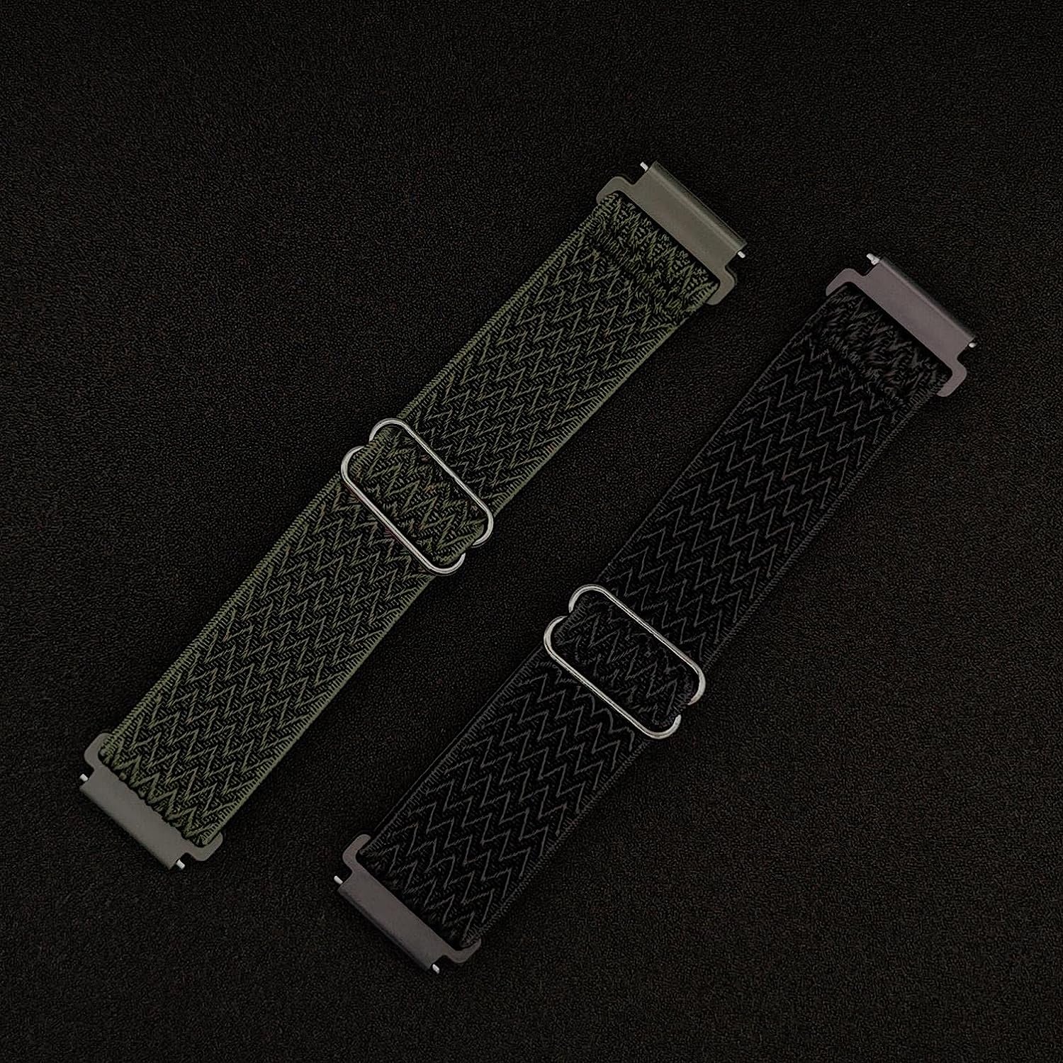 Abanen Stretch Loop Watch Bands for Garmin Venu 2 Plus/Venu Sq/Vivoactive 3 /Vivomove Sport, 20Mm Quick Release Elastic Soft Nylon Breathable Wristband Strap for Venu Sq 2, Forerunner 158  Abanen   