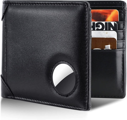 Swallowmall Airtag Wallet for Men,Rfid Genuine Leather Bifold Wallets for Men Removable ID Windows 11 Cards Holders Gift Box(Airtag Not Included)  swallowmall   