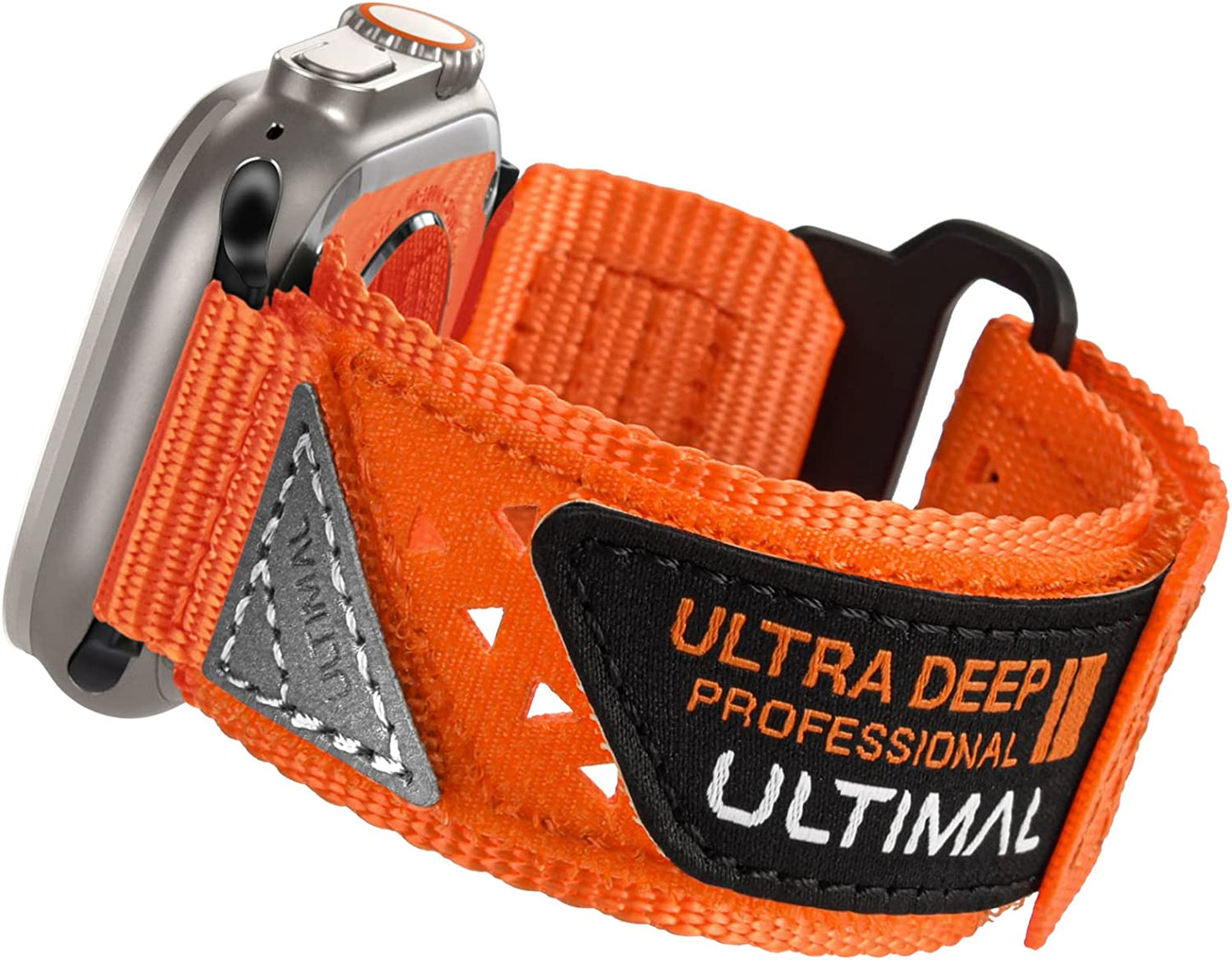 ULTIMAL Band Compatible with Apple Watch 49Mm 45Mm/44Mm/42Mm 41Mm/40Mm/38Mm, Tough Breathable Nylon Sports Strap, Hollow Out Design for Iwatch Series 8/7/6/5/4/Se/3/2/1/Ultra  ULTIMAL Orange 42mm/44mm/45mm XL 