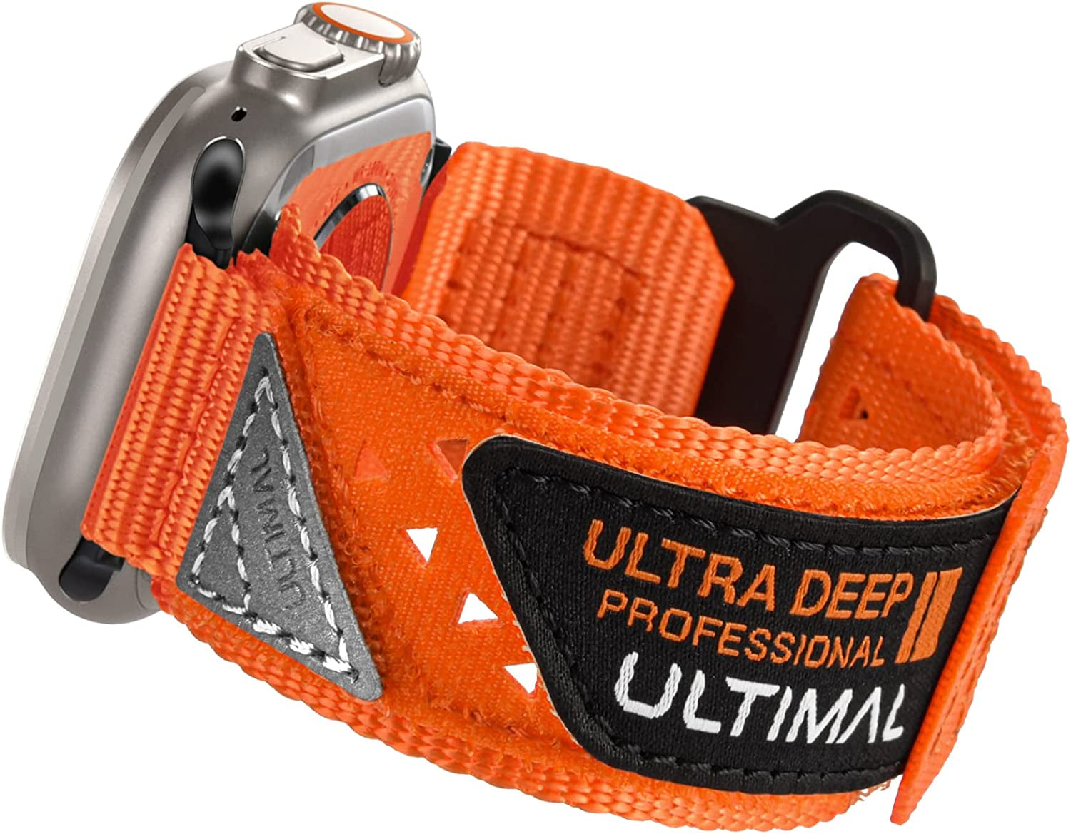 ULTIMAL Band Compatible with Apple Watch 49Mm 45Mm/44Mm/42Mm 41Mm/40Mm/38Mm, Tough Breathable Nylon Sports Strap, Hollow Out Design for Iwatch Series 8/7/6/5/4/Se/3/2/1/Ultra  ULTIMAL Orange 42mm/44mm/45mm XL 