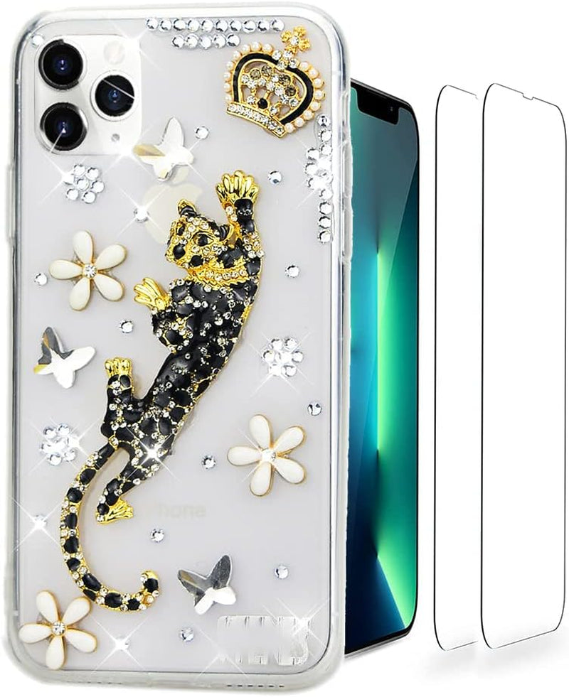 Luziun Glitter Phone Case Compatible with Samsung Galaxy Note 20 Ultra 5G - 3D Luxury Girls Women Shiny Bling Design for Samsung Galaxy Note 20 Ultra 5G  LUZiUN Gold Leopard Flower - Case Design For Samsung Galaxy S20 Fe 5G 