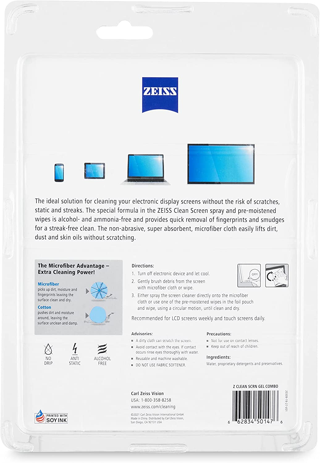 ZEISS Screen Cleaning Combo Kit for Computers, Phones, Televisions and More  Zeiss   