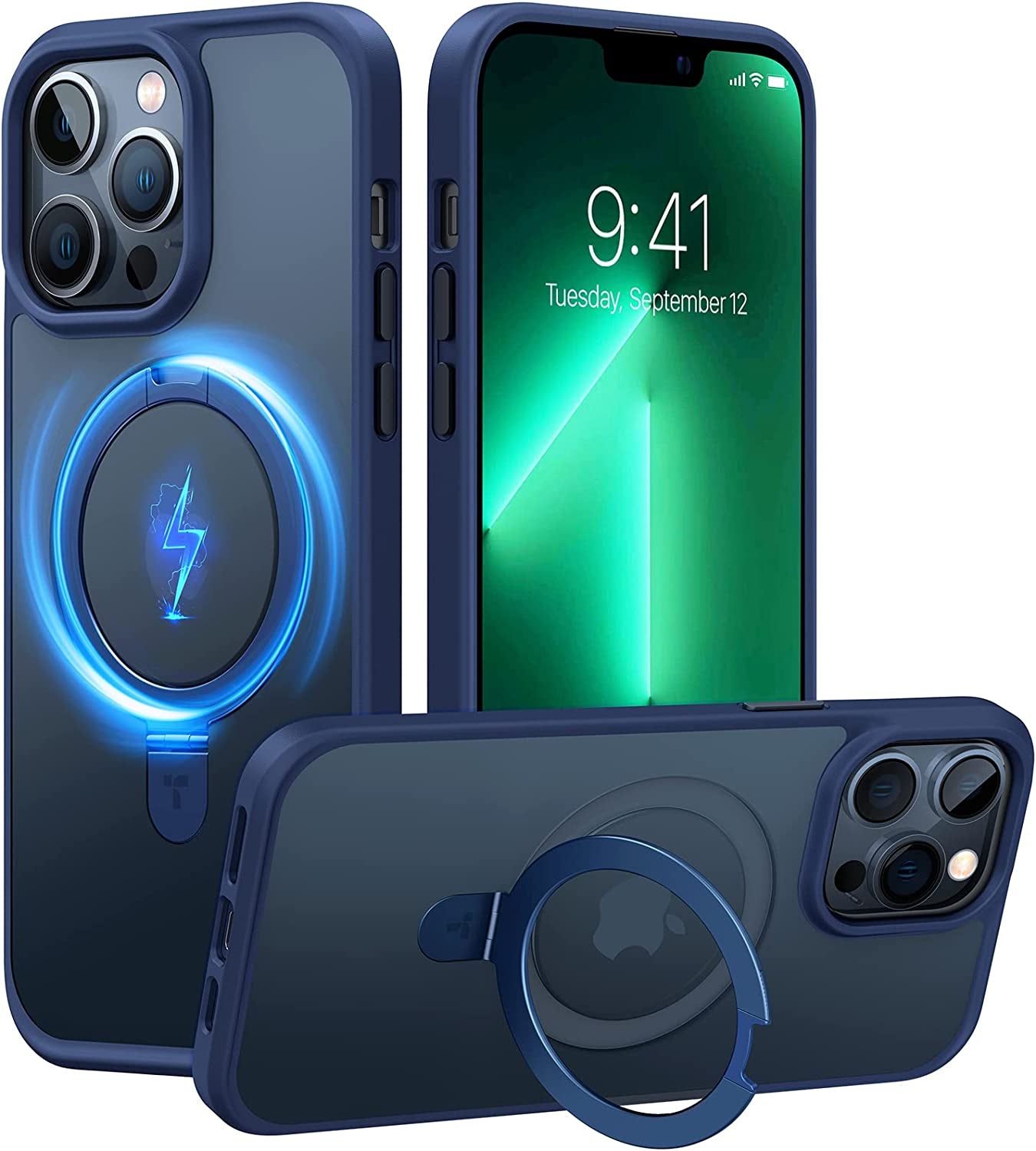 TORRAS Magnetic for Iphone 14 Pro Max Case [Compatible with Magsafe] with Stand, [Military Grade Drop Protection] Shockproof Translucent Back Slim Protective Phone Case (2022), Black  TORRAS   