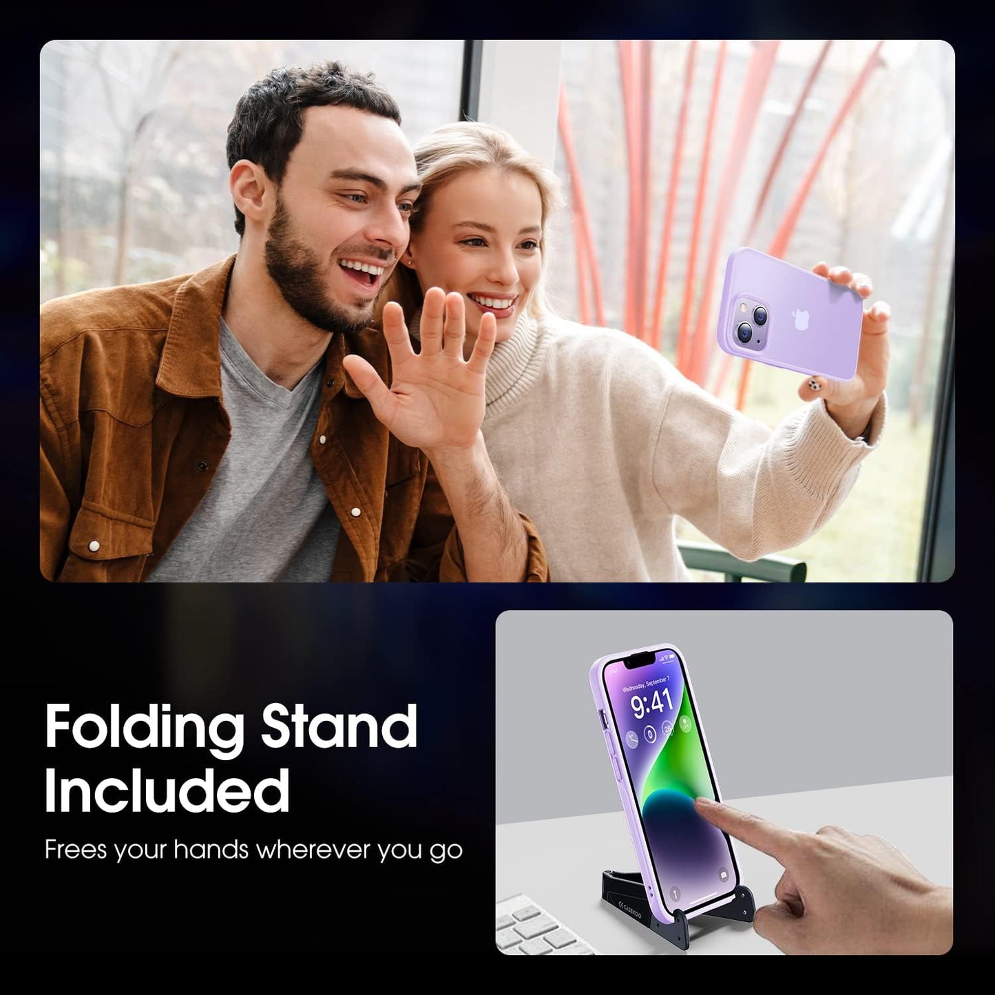 CASEKOO Kooshock for Iphone 14 plus Case Matte 6.7 Inch 2022,[10FT Military Drop Protection][ Anti-Scratch] Protective Hard Back Translucent Shockproof Cover Non-Slip Bumper Slim Phone Cases, Purple  CASEKOO   