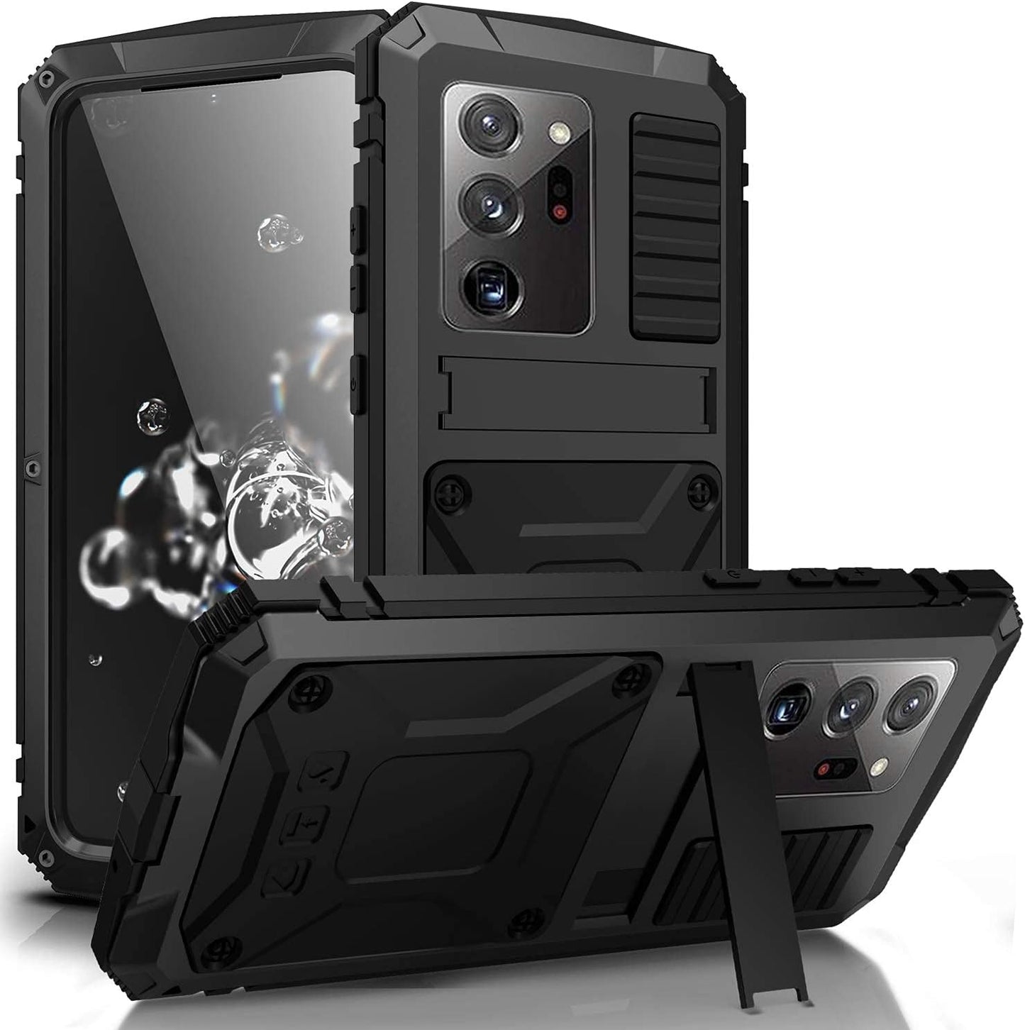 Simicoo Samsung Note 20 Ultra Metal Case with Screen Protector Military Rugged Heavy Duty Shockproof with Stand Camera Protector Full Cover Case for Note 20 Ultra (Yellow)  Simicoo Black  