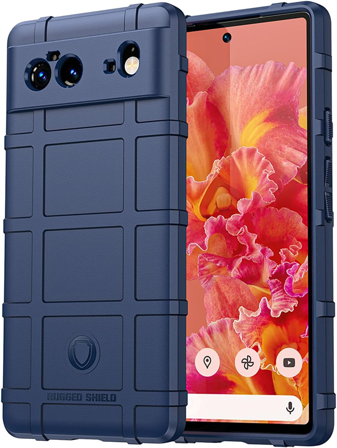 Monwutong Case for Google Pixel 6,Rugged Shield Slim Phone Case with Military Grade Shockproof Protection,Drop-Tested and Camera Lens Protection Cover for Google Pixel 6 HD Black  Monwutong Blue  