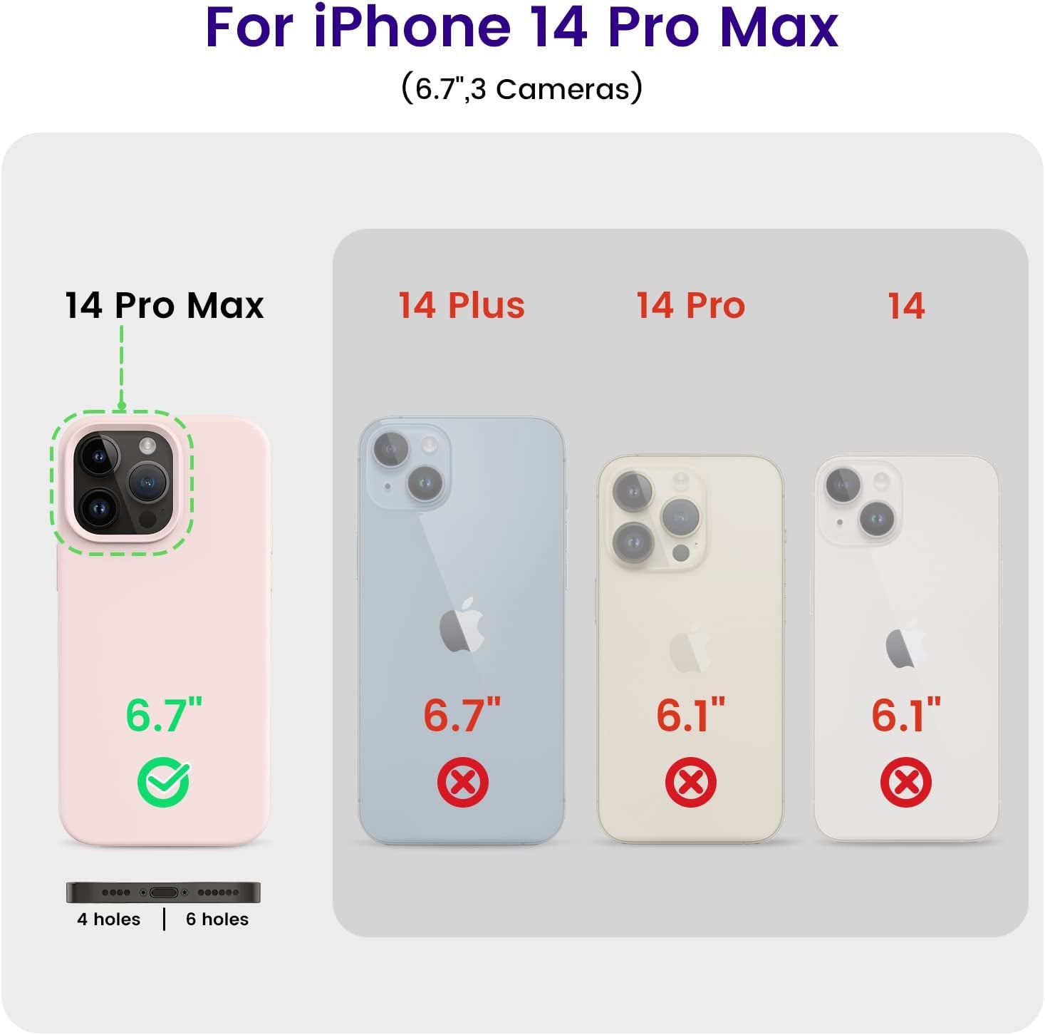 OTOFLY Designed for Iphone 14 Pro Max Phone Case, Silicone Shockproof Slim Thin Phone Case for Iphone 14 Pro Max 6.7 Inch (Chalk Pink)  OTOFLY Direct   