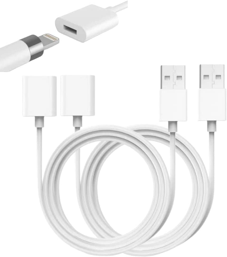 Compatible with Apple Pencil Charger,I Pencil Charging Adapter Compatible with Apple Pencil 1St Generation,1Ft Ipencil Accessories for Apple 1 Pen Gen USB a to Ligntning Female Connector (Apple White)  ONGAHON Beige  
