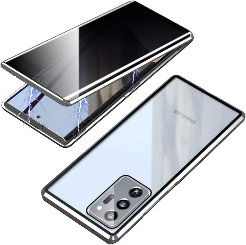 Galaxy Note 20 Ultra Case,Shinetop Privacy Anti-Peeping Magnetic Adsorption Case Metal Frame Front & Back Tempered Glass Flip Anti-Spy Cover Protective Case for Samsung Galaxy Note 20 Ultra (6.9 Inch)  Shinetop   