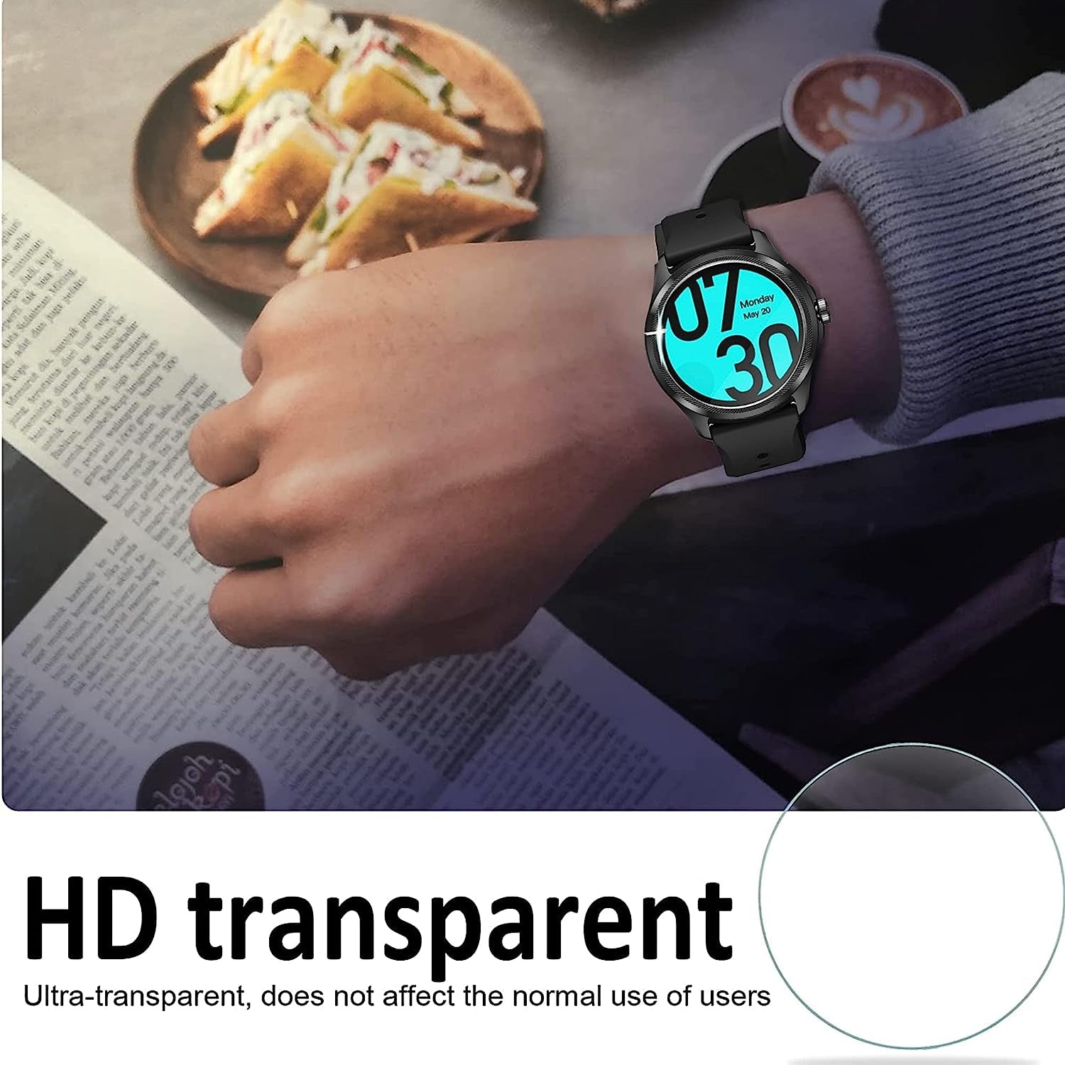 Lamshaw Compatible for Ticwatch Pro 5 Screen Protector, [3 Pack] 9H Tempered Glass Screen Protector Film Compatible for Ticwatch Pro 5 Android Smartwatch (3 PACK)  lamshaw   