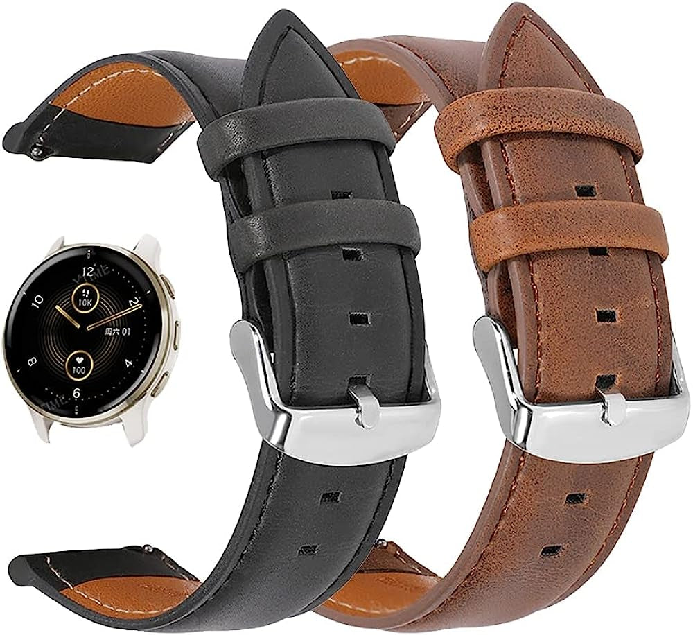 RAYESS for Garmin Venu 2 plus Strap Leather Watch Band Sports Strap for Garmin Venu SQ 2 2S/ Forerunner 245 645/Vivoactve 4 3 Bracelet  RAYESS   