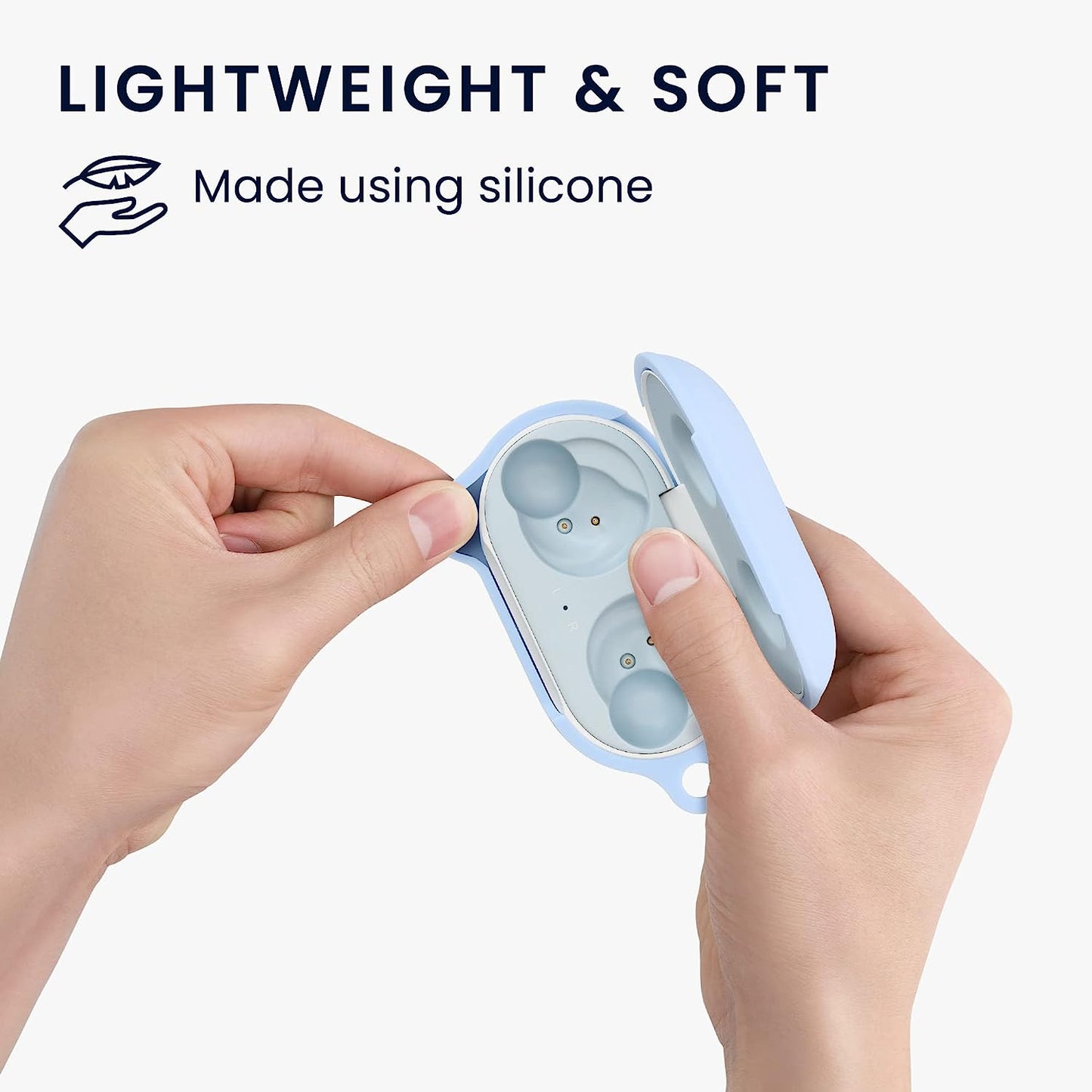 Kwmobile Case Compatible with Samsung Galaxy Buds 2 Pro/Buds 2 / Buds Live Case - Silicone Cover Holder for Earbuds - Light Blue  KW-Commerce   