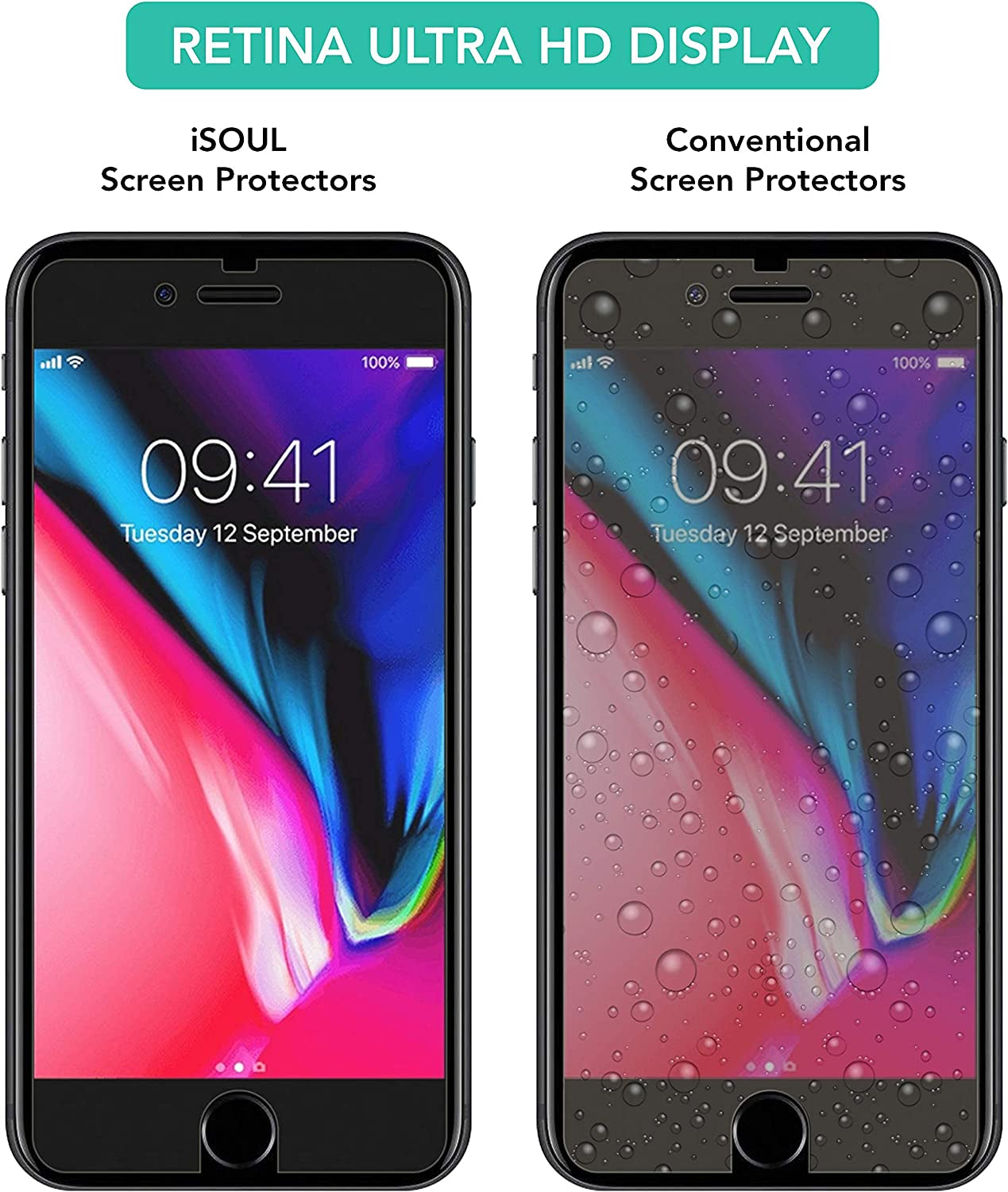 Isoul [4 Pack] Screen Protector for Iphone SE 3/2 (2022/2020)/ 8/7/6S/6 Tempered Glass Film 9H HD, 2.5D Edge 4.7 Inch [3D Touch] [Compatible with Apple SE Iphone 2Nd 3Rd Gen]  iSOUL   