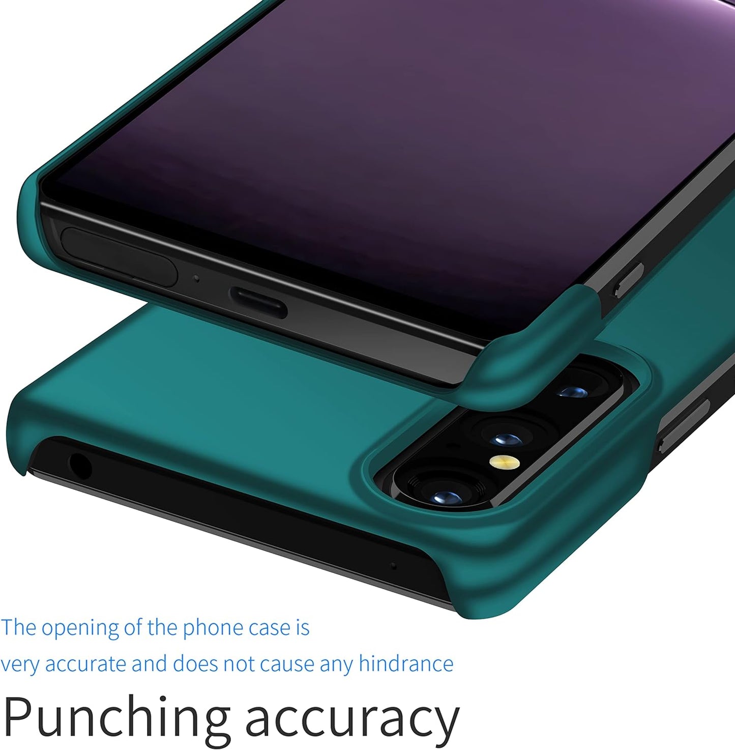 HZSANXIN Compatible with Sony Xperia 1V Case Full Cover Ultra Thin Matte anti Slip Scratch Resistant Back Shell (Green)  ZhongQi   