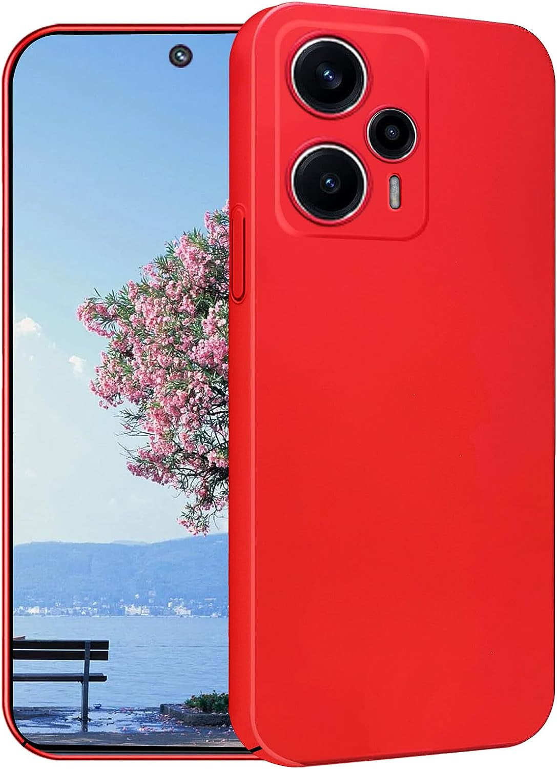 Yarxiawin for Xiaomi Poco F5 Case Shockproof Pink, Xiaomi Poco F5 Phone Case Thin Hard PC Anti-Fingerprint Xiaomi Redmi Note 12 Turbo Cover with Ultimate Delicate Touch Feeling (White)  Yarxiawin Red  