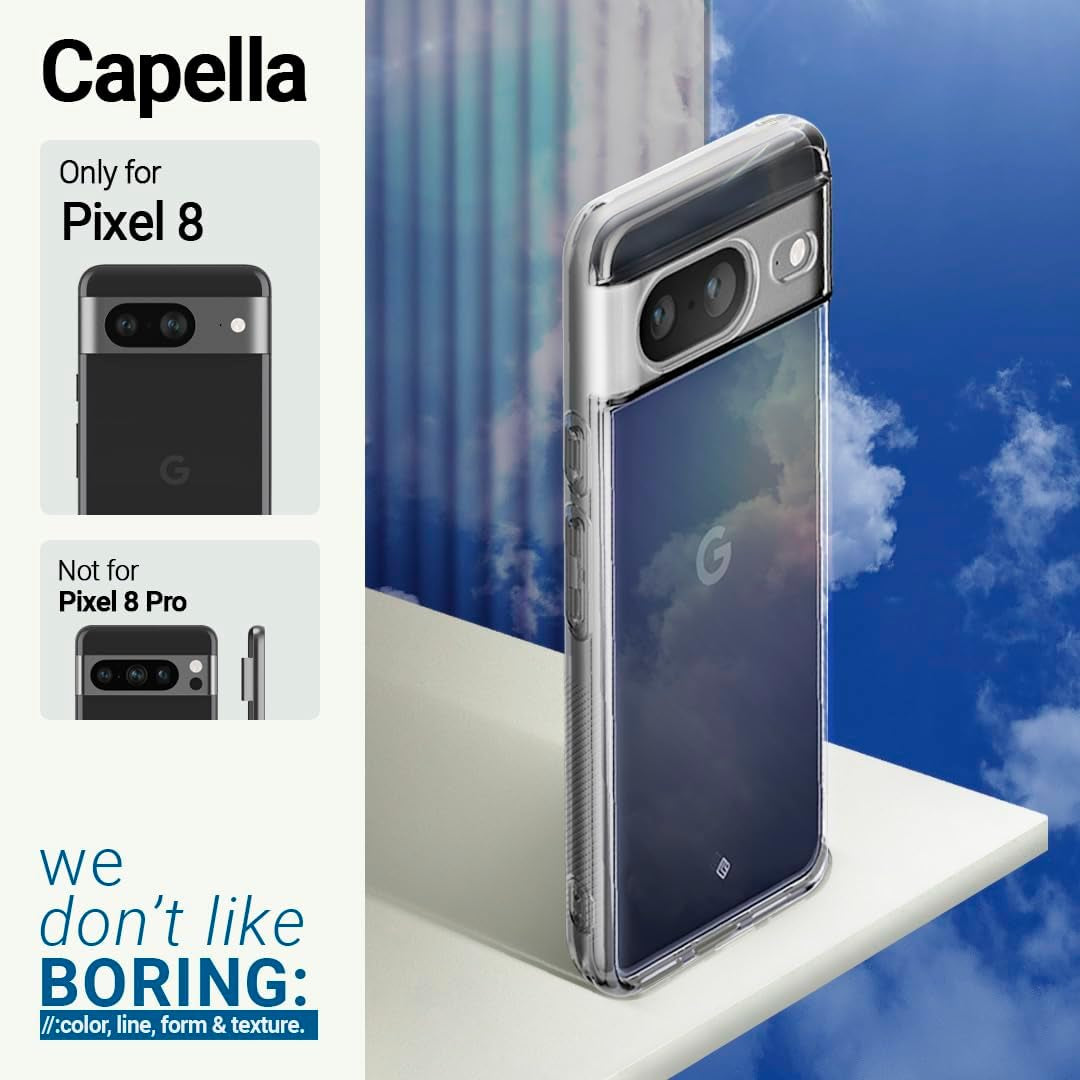 Caseology Capella Crystal Clear Case Compatible with Google Pixel 8 Case 5G [Military Grade Drop Tested](2023) - Crystal Clear  Caseology   