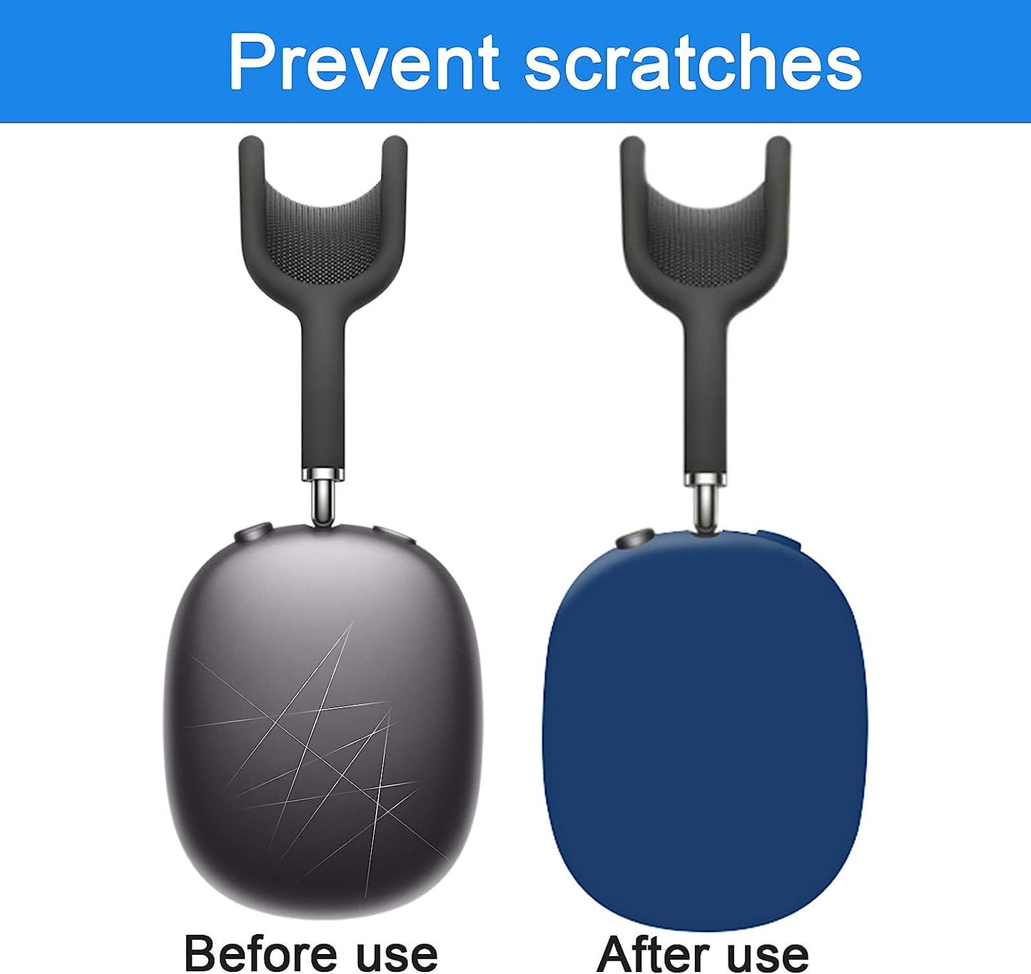 LLOHOOCC Silicone Cover for Apple Airpod Max Headphones, Anti-Dust,Scratch Proof Airpods Max Case Cover,Earcup Protector,Headset Speakers Skin Protector (Midnight Blue)  LLOHOOCC   