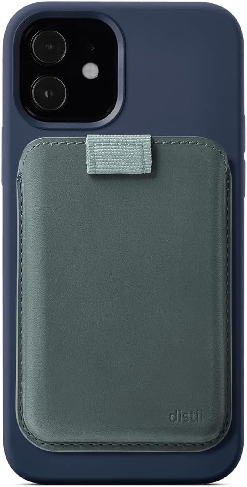 Distil Union Wally Junior | Apple Magsafe-Compatible Wallet, Leather Card Holder for Iphone, with Quick Access Pull-Tab  Distil Union Saltwater Blue  