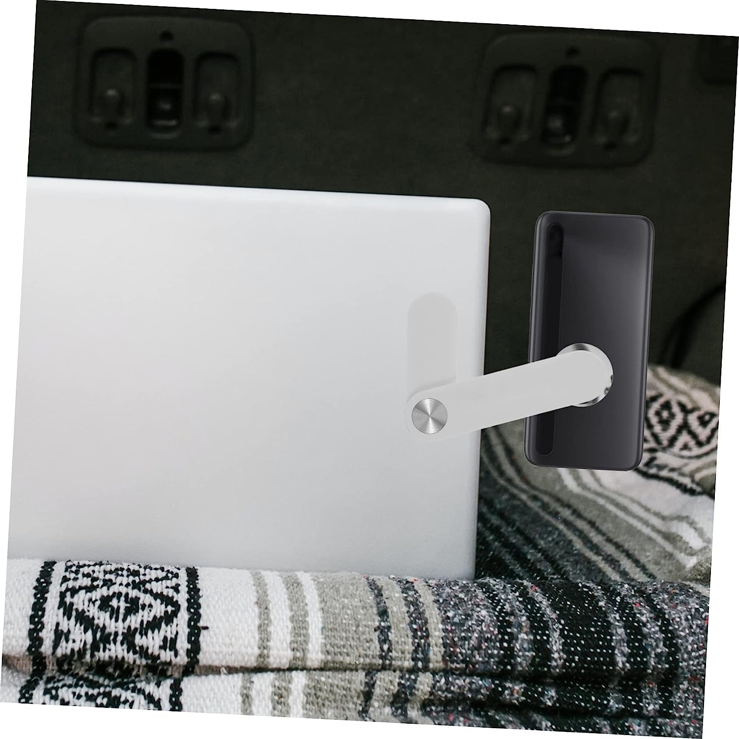 Mobestech 4Pcs Extension Phone Magnetic Compatible with Any Laptop Side Mobile Computer Expansion Holder for Screen Foldable White Adjustable Monitor Mount Bracket  Mobestech   