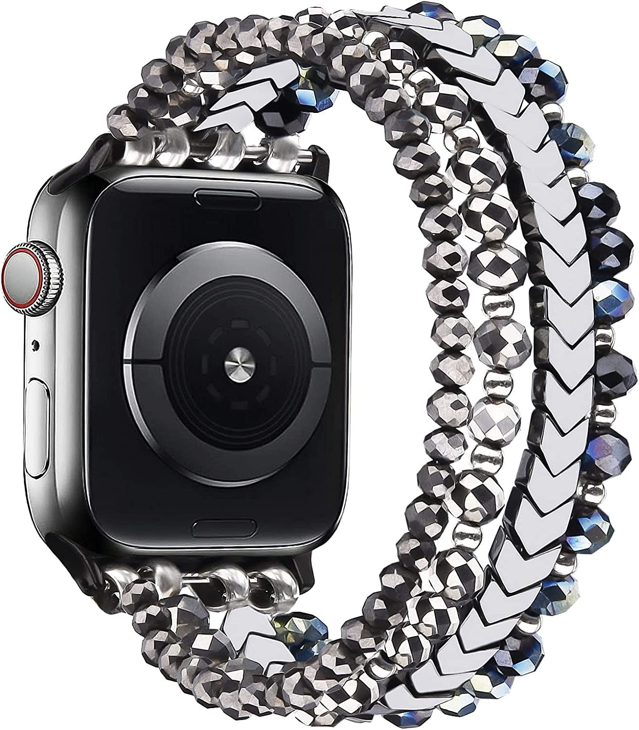 MOFREE Beaded Bracelet Compatible for Apple Watch Band 38Mm 40Mm 41Mm 42Mm 44Mm 45Mm Women,Fashion Handmade Elastic Stretch Strap for Iwatch Series SE 8 7 6 5 4 3 2 1  MOFREE   