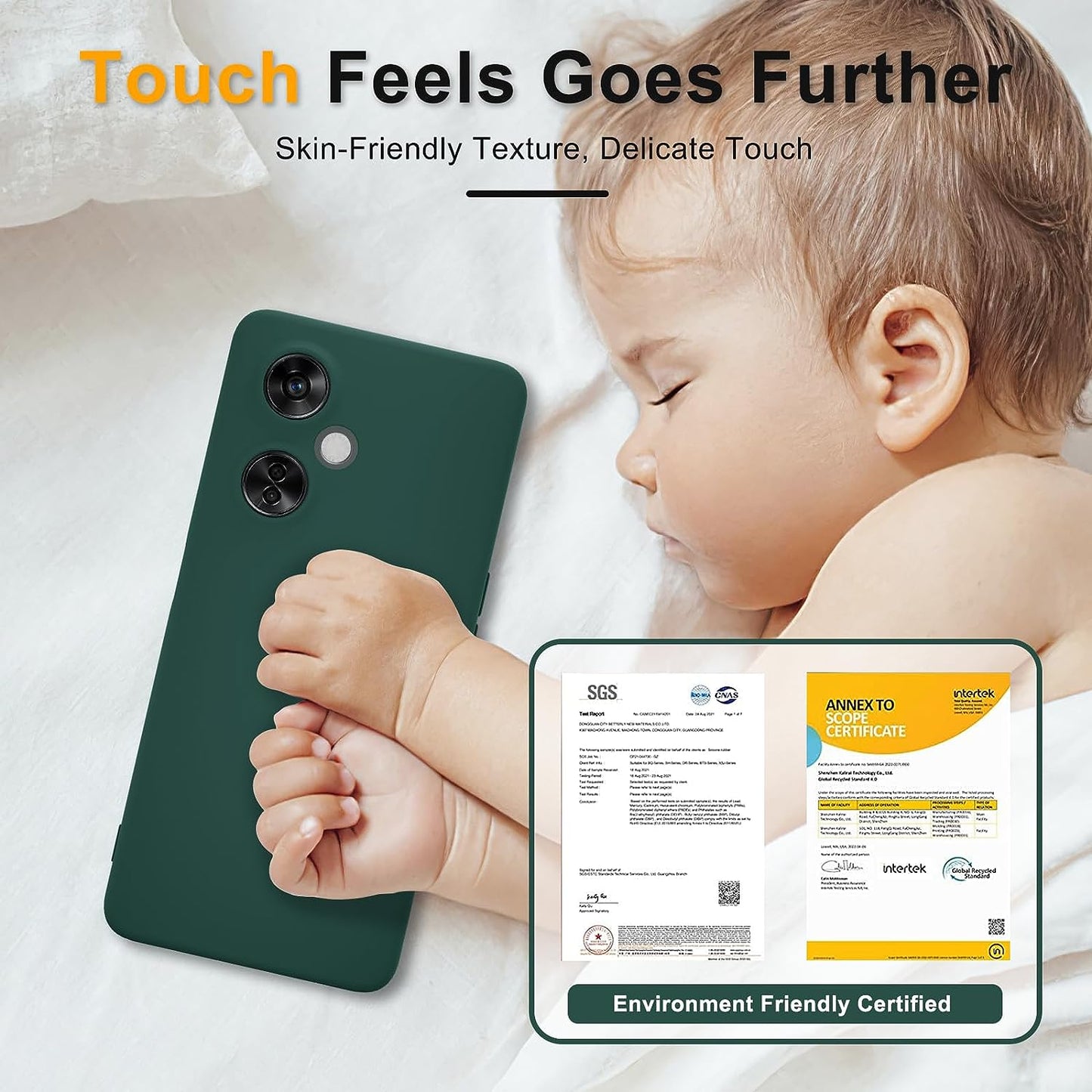 YENAPOON for Oneplus Nord N30 5G Case and 2 Pack Tempered Glass Screen Protector, Slim Liquid Silicone Shockproof Protective Case - Dark Green  YENAPOON   