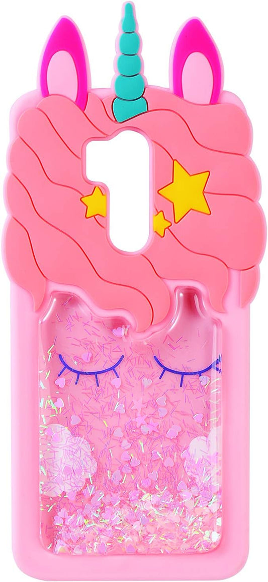 Topsz Pink Quicksand Unicorn Case for LG G7,G7 Thinq,Silicone 3D Cartoon Shiny Animal Glitter Cover,Kids Girls Teen Animated Cool Fun Cute Kawaii Soft Rubber Unique Bling Character Cases for LG G7  TopSZ   