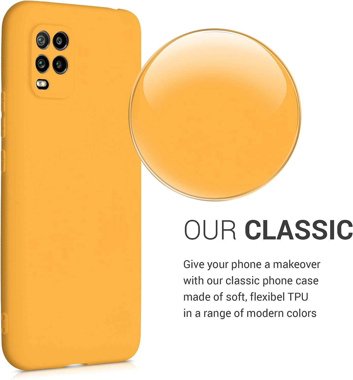 Kwmobile Case Compatible with Xiaomi Mi 10 Lite (5G) Case - Protective Slim TPU Phone Cover - Soft Matte Finish - Mango  KW-Commerce   