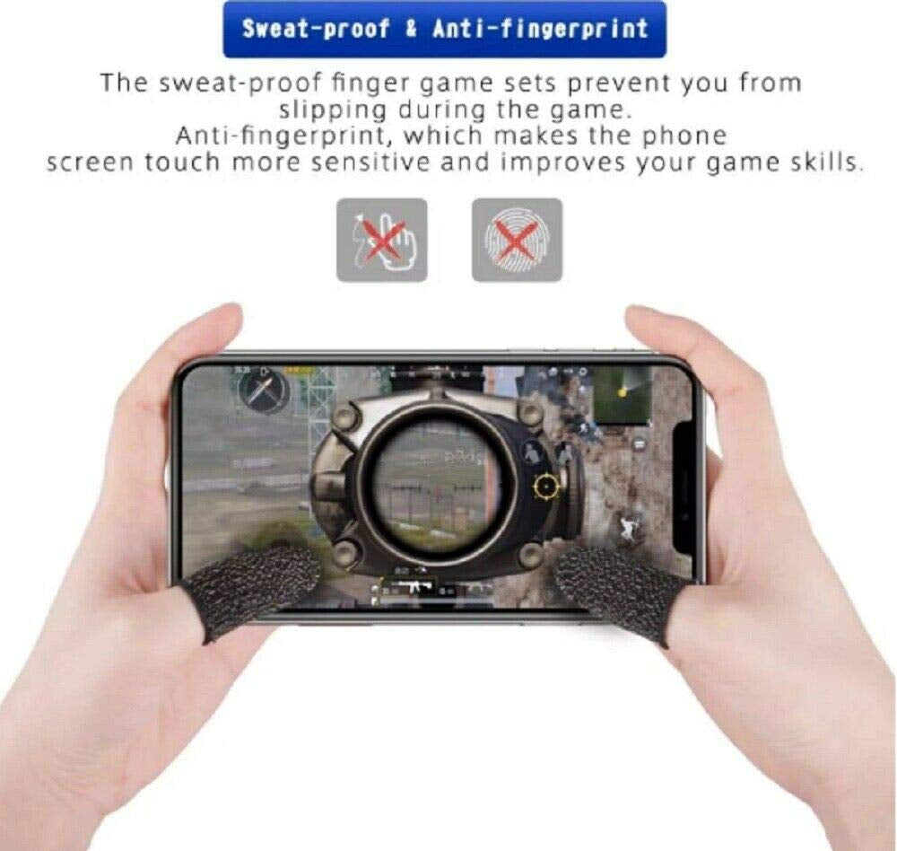 5 Pairs Screen Gaming Finger Sleeve Game Controller Mobile Sweatproof Gloves for Touchscreen Smartphone Games Pubg/Knives Out/Rules of Survival - Cell Phone Gaming Finger Sleeves  Gabhead   