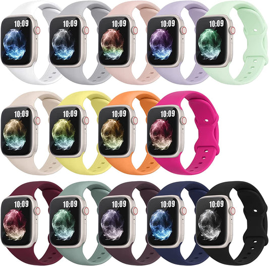 Enjoyselfhub 14Pack Bands Compatible with Apple Watch Band 41Mm 40Mm 38Mm 49Mm 45Mm 44Mm 42Mm, Sport Soft Waterproof Silicone Straps for Iwatch Apple Watch Series 8 7 6 5 4 3 2 1 SE Ultra Women Men  enjoyselfhub   