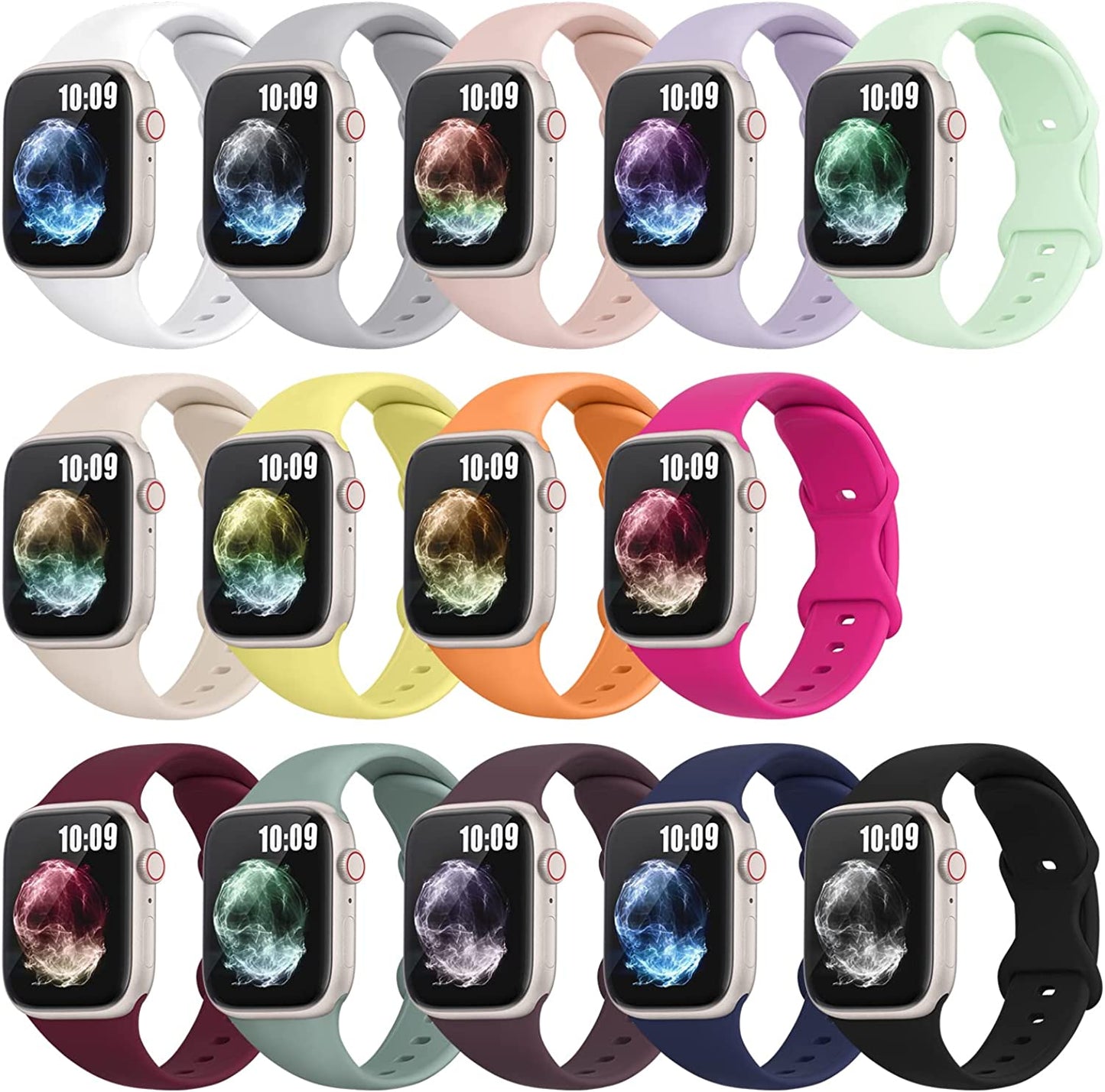 Enjoyselfhub 14Pack Bands Compatible with Apple Watch Band 41Mm 40Mm 38Mm 49Mm 45Mm 44Mm 42Mm, Sport Soft Waterproof Silicone Straps for Iwatch Apple Watch Series 8 7 6 5 4 3 2 1 SE Ultra Women Men  enjoyselfhub   
