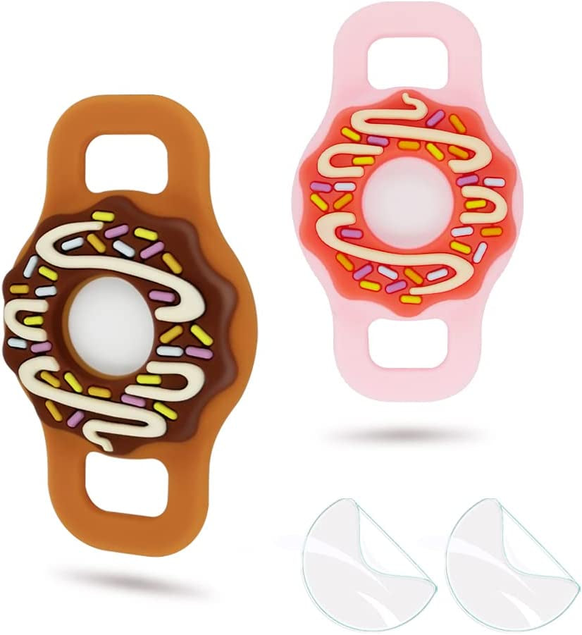 WHALEZON Airtag Cat Collar Holder, Small Air Tag Dog Collar Holder Compatible with Apple Tag, Anti-Lost Pet Tracker Cases Fit on Puppy Collars 3/8" 5/8"  WHALEZON Clear  