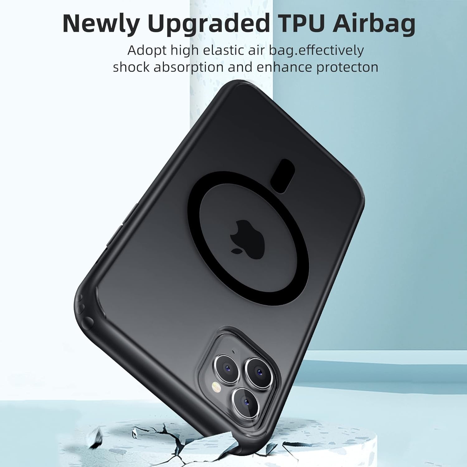 Yriklso for Iphone 11 Pro Magnetic Case, Built in Magnets Compatible with Magsafe, Translucent Matte Hard PC Back Cover + Soft TPU Frame Slim Bumper Case for Iphone 11 Pro（5.8"）,Black  Yriklso   