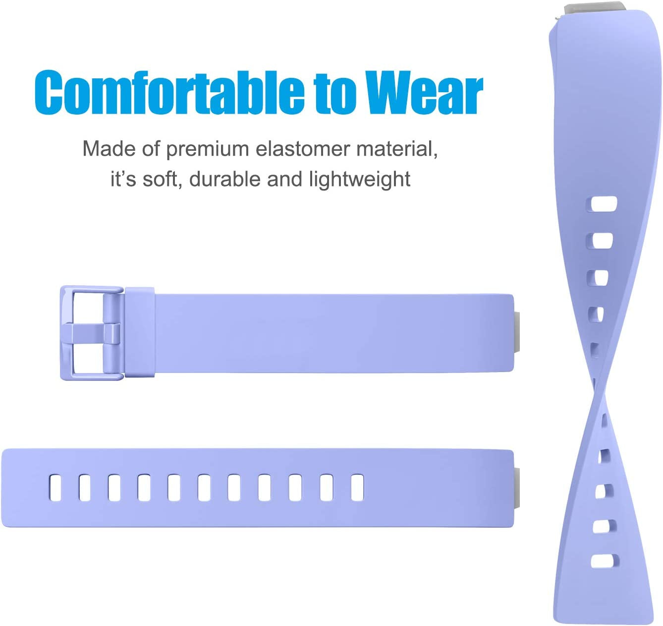 [3 Pack] Silicone Bands Compatible with Fitbit Inspire 2 & Fitbit Inspire HR & Fitbit Inspire & Fitbit Ace 2, Soft Sport Replacement Wristbands for Women Men (Lavender+Teal+Purple, Large)  Tobfit   