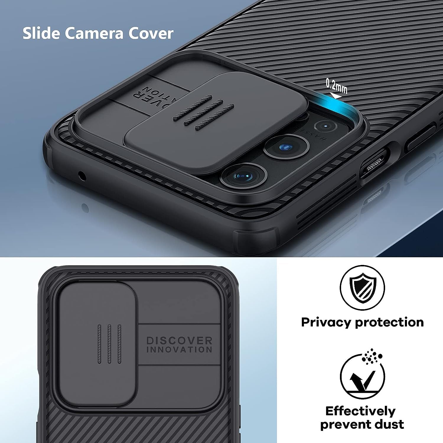 Nillkin Oneplus 9 Pro Case - Slide Camera Cover, Upgraded Camshield Pro 2021 - Black  Nillkin   