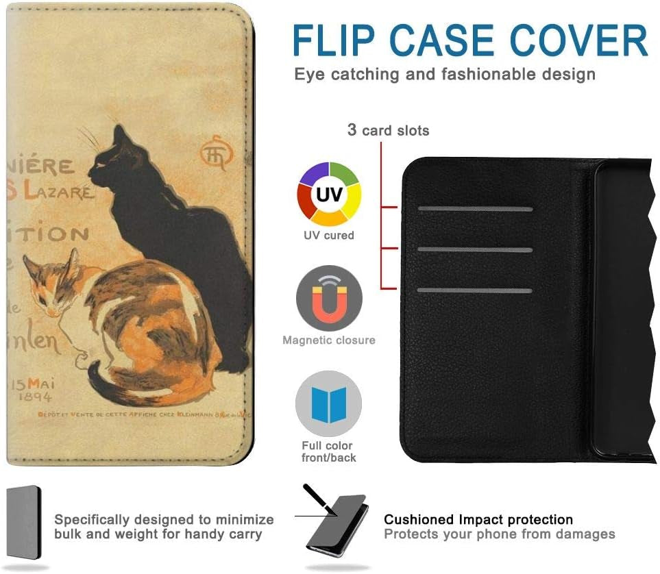 RW3229 Vintage Cat Poster PU Leather Flip Case Cover for LG V30, LG V30 Plus, LG V30S Thinq, LG V35, LG V35 Thinq  jjphonecase   