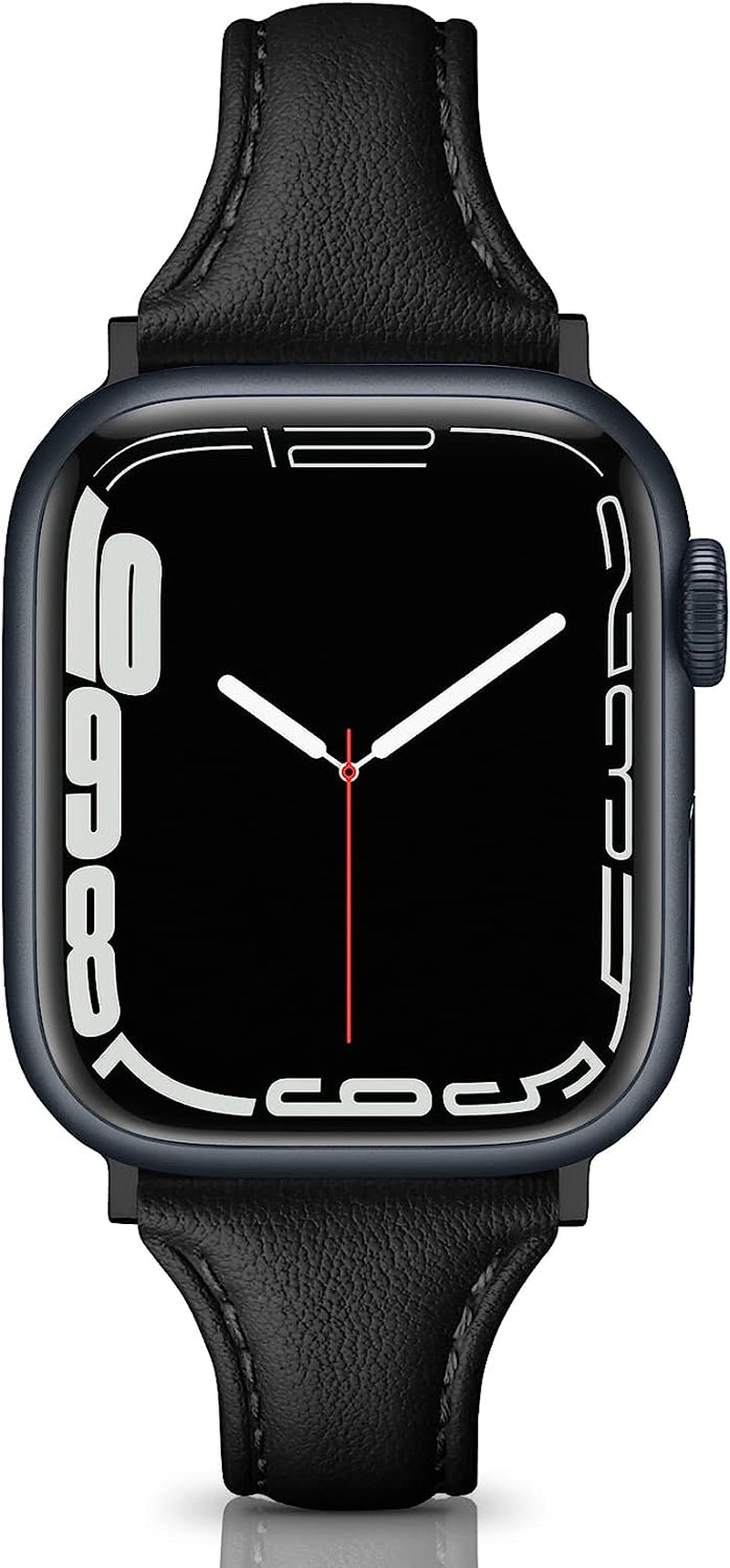 Eyamumo Leather Band Compatible for Apple Watch Band 38Mm 40Mm 41Mm, Slim Thin Elegant Genuine Leather Strap Compatible for Iwatch Series 8, 7, 6, 5, 4, 3, 2, 1, SE, Sport & Edition for Women  Eyamumo Black 38mm / 40mm / 41mm 