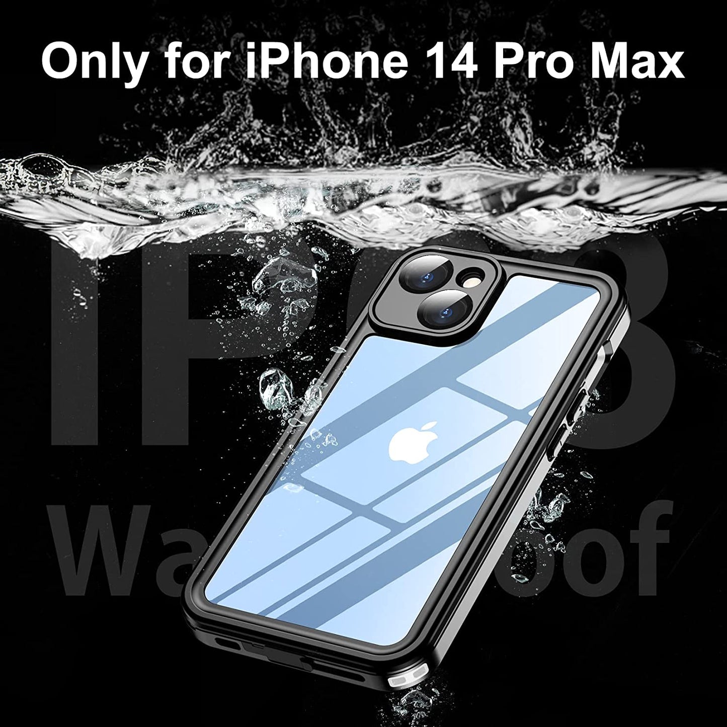 Temdan [Real 360 for Iphone 14 Case Waterproof, Built-In 9H Tempered Glass Camera Lens & Screen Protection [14FT Military Dropproof][Full-Body Shockproof][Dustproof][Ip68 Underwater] Phone Case  Temdan   