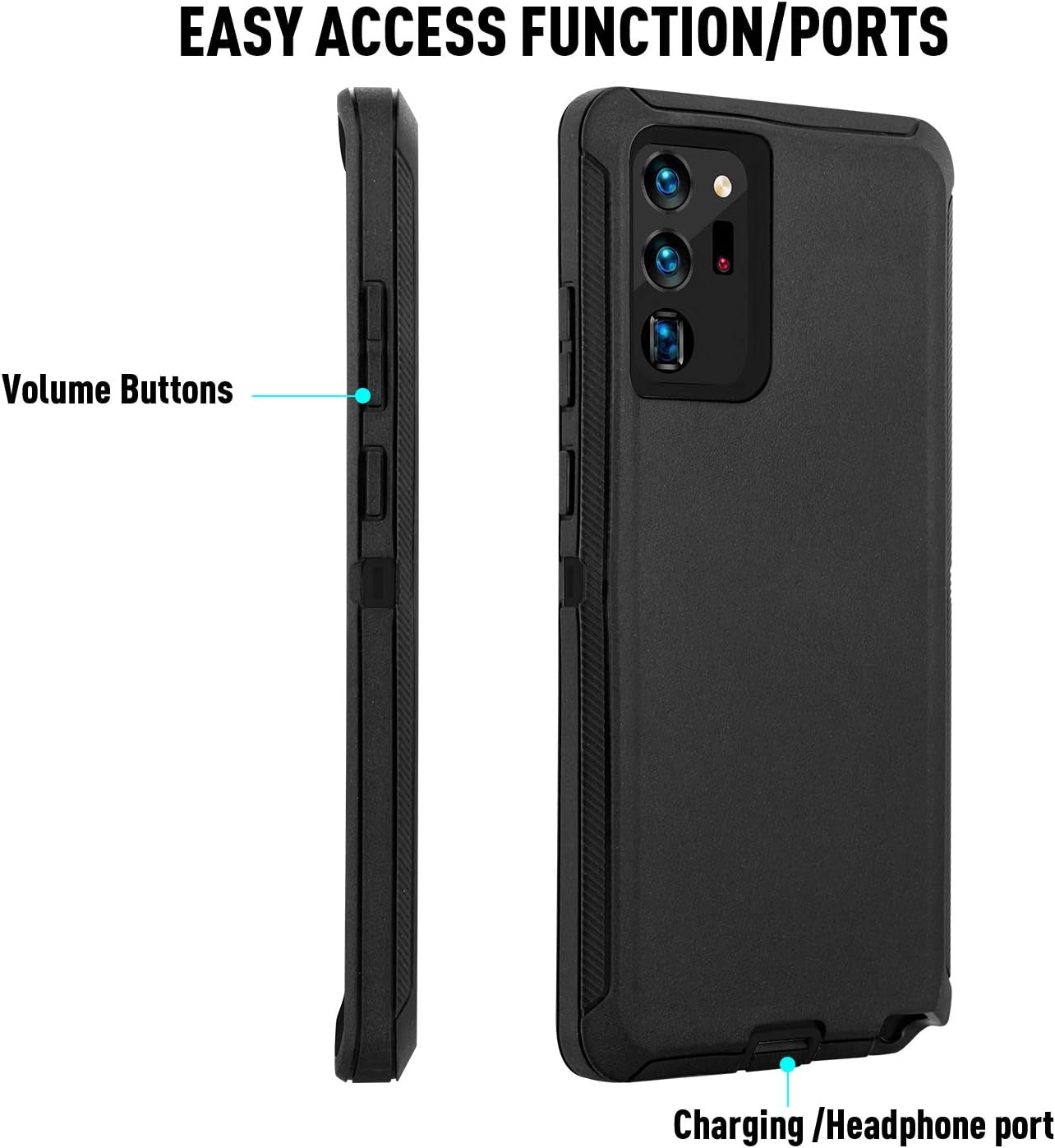 Galaxy Note 20 Case,Drop Protection Full Body Rugged Heavy Duty Case,Shockproof/Drop/Dust Proof 3-Layer Protective Durable Cover for Samsung Galaxy Note 20 (Black)  Cljlixcy   