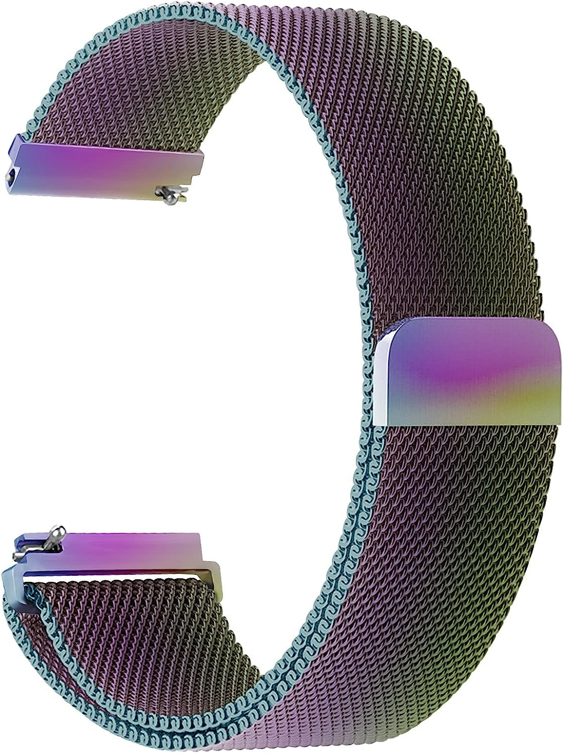 20Mm Quick Release Watch Band Metal Strap for Samsung Galaxy Watch 5 4 3 40Mm 41Mm 42Mm 44Mm 45Mm 46Mm Magnetic Mesh Watch Band for Amazfit Bip U Pro/Gts for Galaxy Watch Active/Active 2 40Mm 44Mm  DMVEIMAL Rainbow  