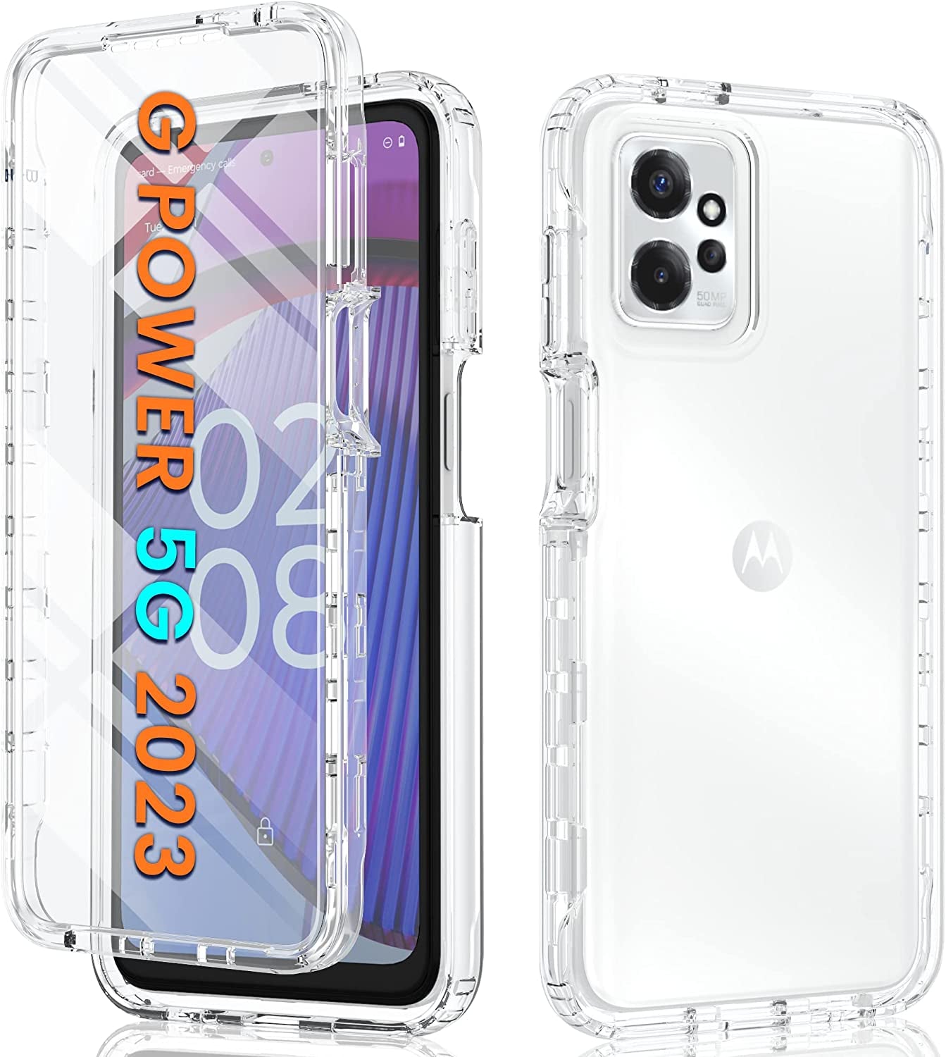 FNTCASE for Motorola Moto G-Power-5G 2023 Case: Moto G 5G 2023 Cell Phone Case - Protective Silicone Phone Cover Cases - Full Protection Matte Shockproof Rubber Mobile Covers  FNTCASE Crystal Clear  