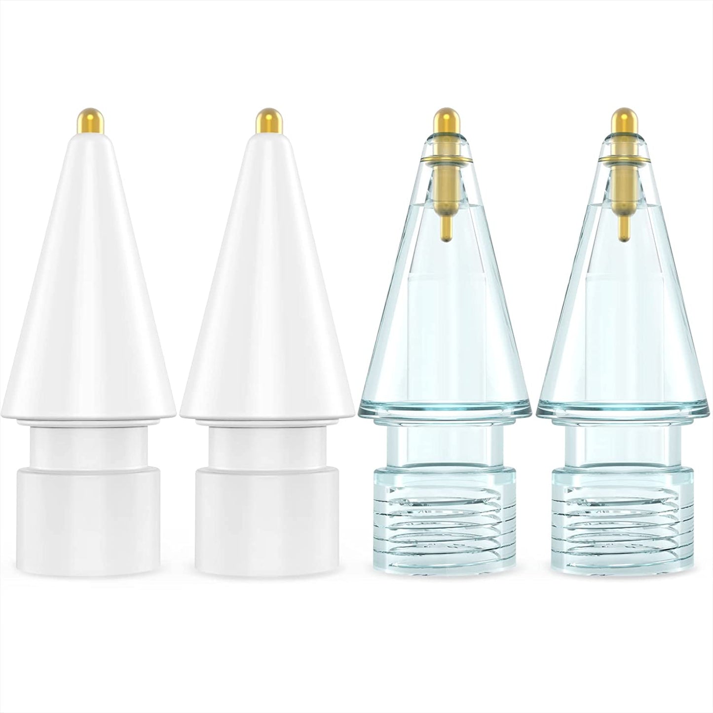 NIUTRENDZ 4 Pack Replacement Tips for Apple Pencil 2Nd Generation and 1St Generation Fine Point Metal Tip, Wear-Resistant & Precise Control (1.95Mm, Clear + Pink + Blue + Grey)  NIUTRENDZ 1.05mm - White and Blue 1.05mm 