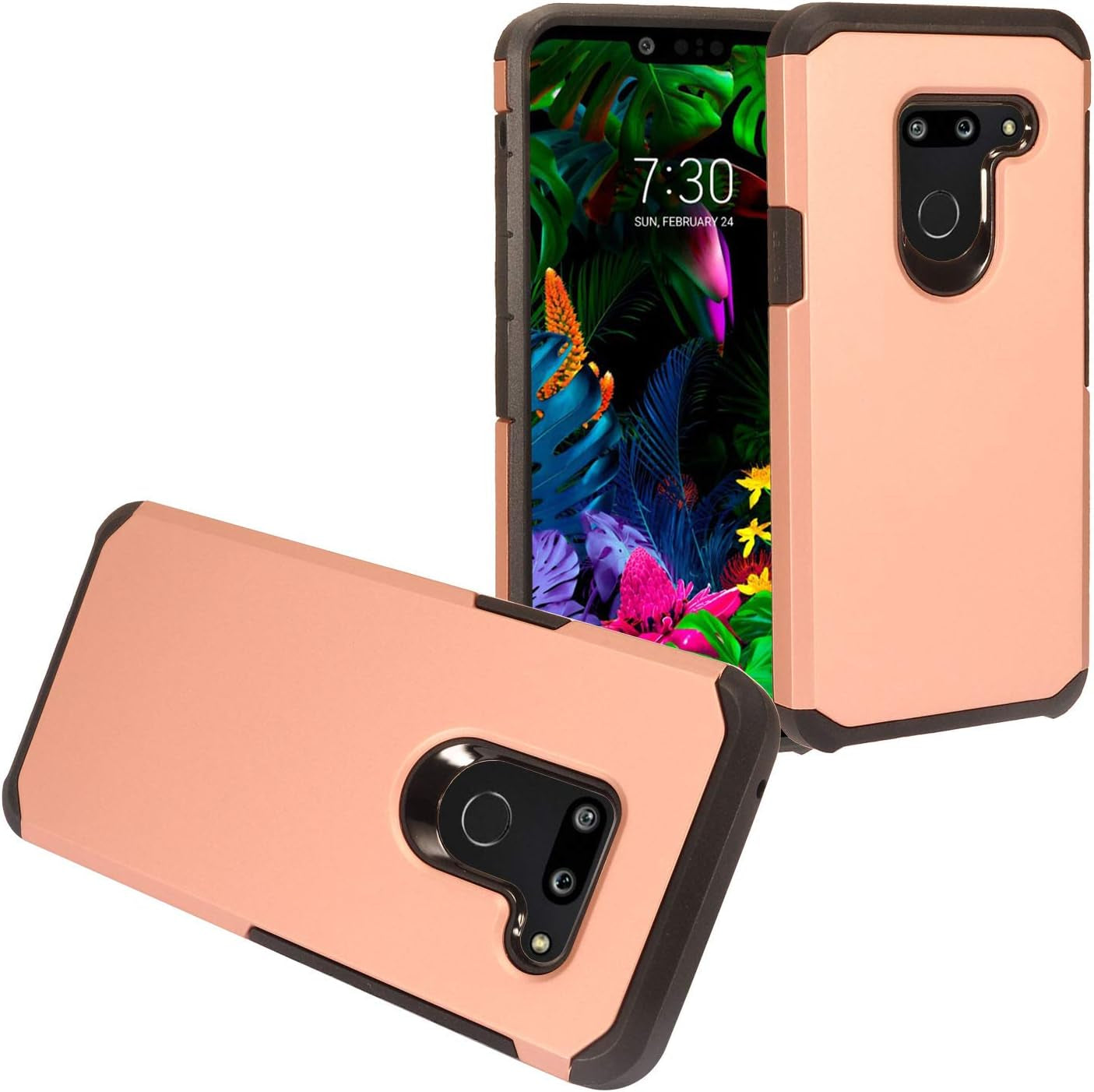 Eaglecell - Compatible with LG G8 Thinq - Brushed Style Hybrid Phone Case - CS3 Gold  Eaglecell Ah2 Black/Rose Gold  