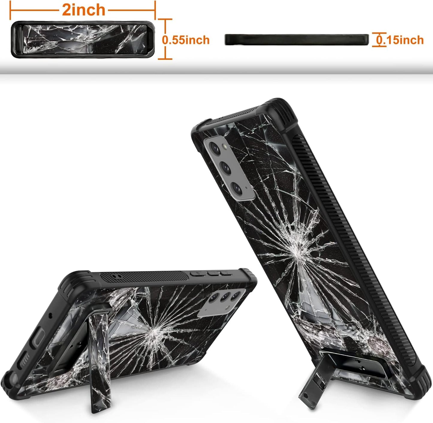 Tnarru for Samsung Galaxy Note 20 Case with Kickstand [Military Grade Drop Protection][Non-Slip] Scratchproof Shockproof Protective Phone Case for Samsung Galaxy Note 20 -Broken Pattern  Tnarru   