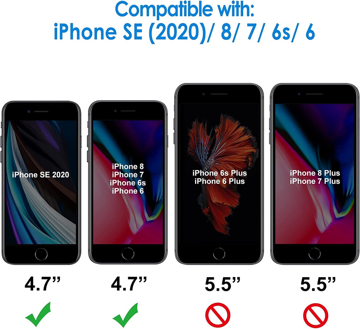 Jetech Screen Protector for Iphone SE 3/2 (2022/2020 Edition), Iphone 8, Iphone 7, Iphone 6S, and Iphone 6, 4.7-Inch, Tempered Glass Film, 3-Pack  JETech   