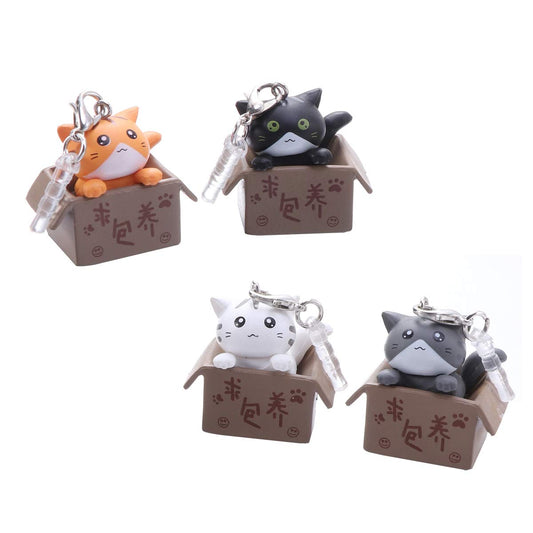 UKCOCO Cute Cat in Boxes Dust Plug Stopper Universal 3.5Mm Silicone anti Dust Earphone Jack Plug Cap for Iphone Samsung and Others Smartphone(Random Color) 1PCS  UKCOCO   