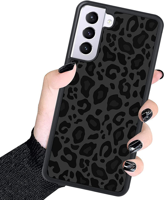 KANGHAR Case Compatible with Galaxy S22,Black Leopard Design,Tire Texture Non-Slip +Shockproof Rugged TPU Protective Case for Samsung Galaxy S22 6.1 Inch (2021) Leopard Pattern  KANGHAR   