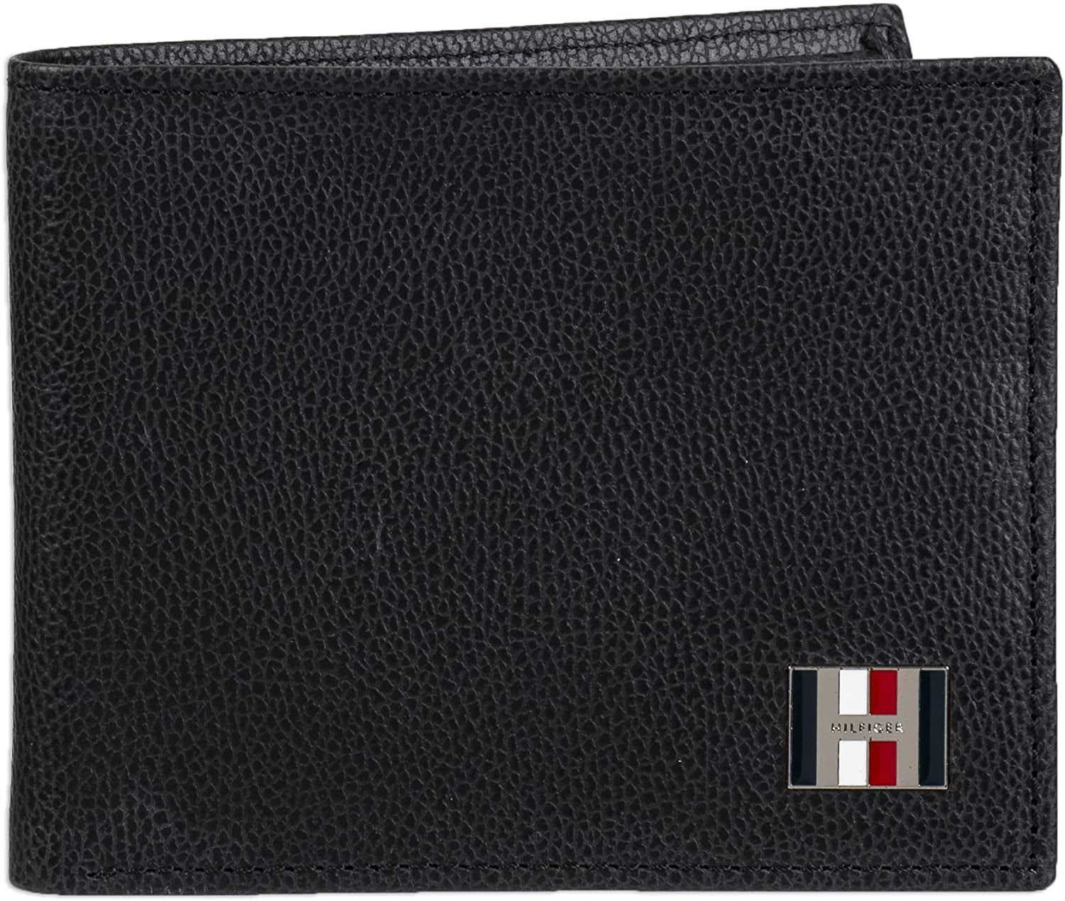 Tommy Hilfiger Men'S Slim Extra Capacity Bifold Wallet with Multiple Card Slots  Tommy Hilfiger Men's Accessories Black Enamel Flag One Size 