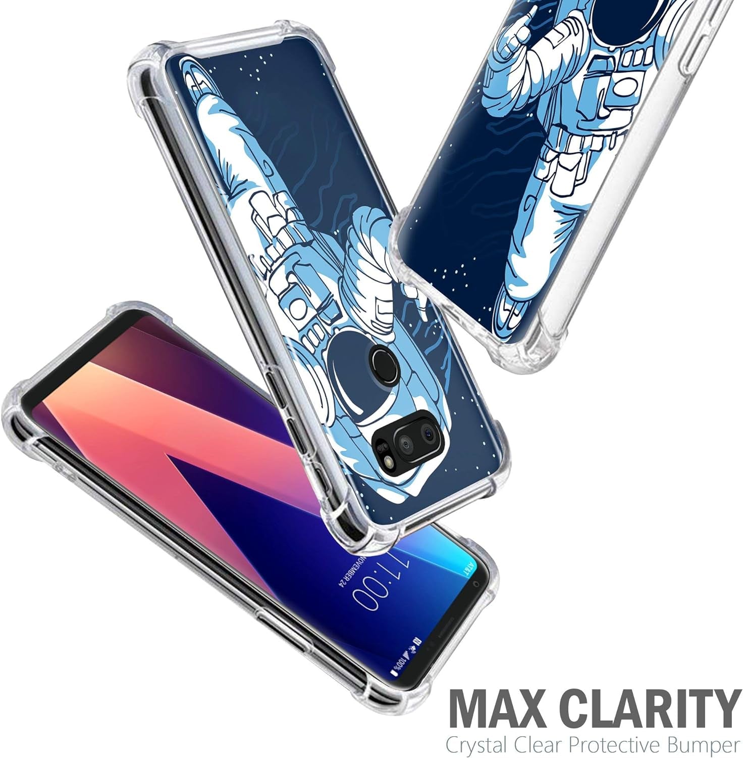 Casesondeck Case Compatible with [LG V30S Thinq and LG V30] Slim Precise Fit TPU Case, Scratch Protection Unique Design (Astronaut)  CasesonDeck   