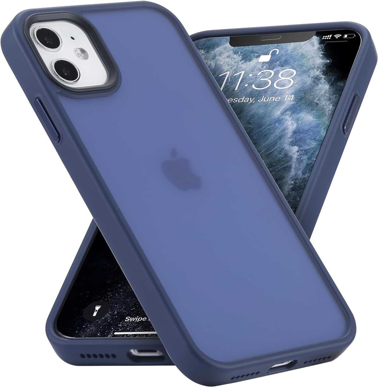 Yriklso for Iphone 11 Magnetic Case, Built in Magnets Compatible with Magsafe, Translucent Matte Hard PC Back Cover + Soft TPU Frame Slim Bumper Case for Iphone 11 （6.1"）,Black  Yriklso Blue  