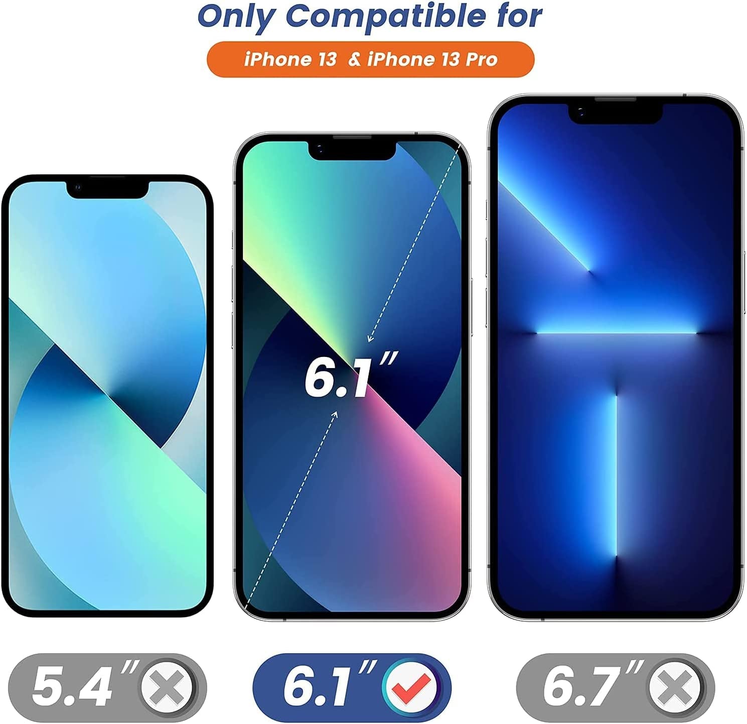 Mkeke Compatible for Iphone 13 Screen Protector/Iphone 13 Pro Glass Screen Protector Tempered 6.1 Inch 3-Pack  Mkeke   